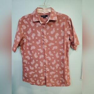 Cremieux Classic Fit Mens Short Sleeve Shirt Cotton Button Down Medium Print